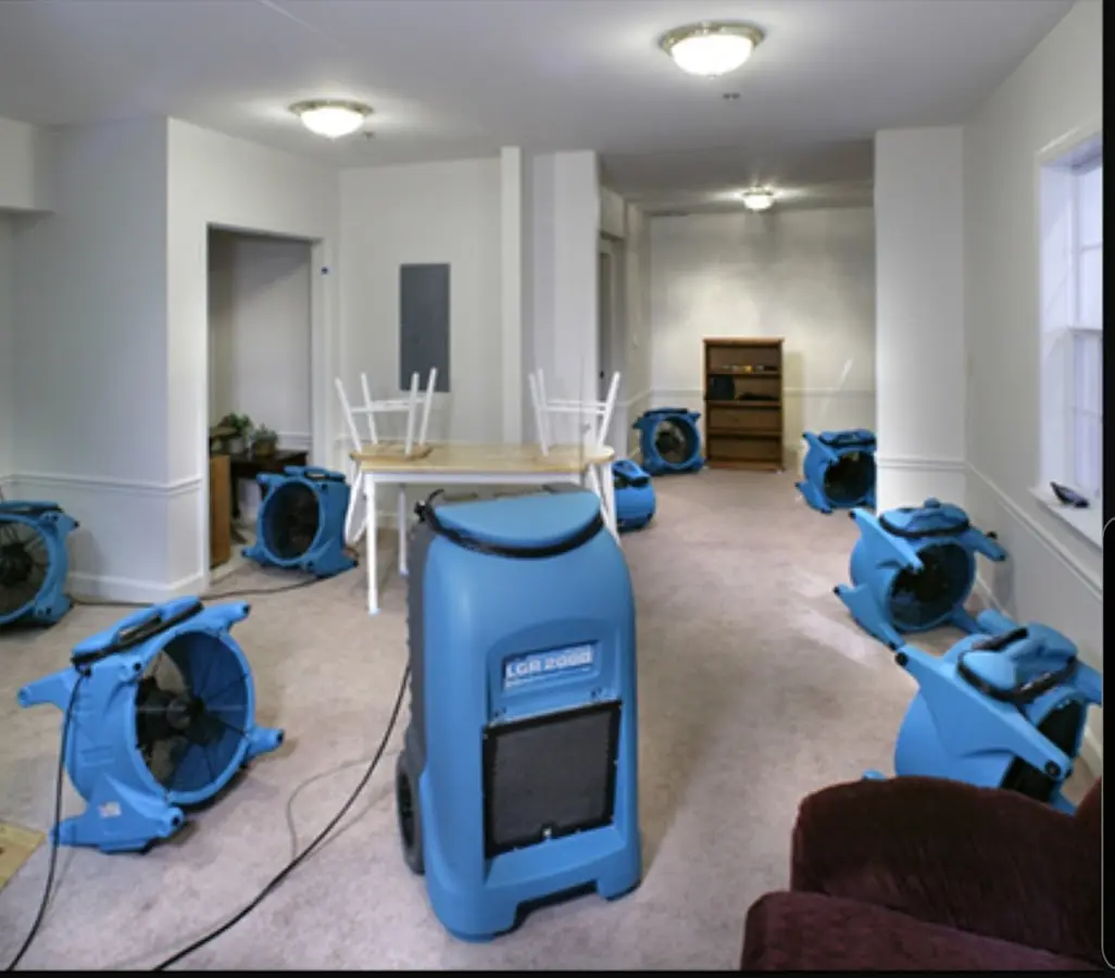 Air movers and dehumidifier setup for Water Extraction & Removal in Salinas
